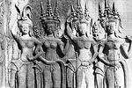 A group of apsaras, or celestial dancers, at Angkor Wat. More than 1,850 heavenly, bare-chested women adorn the grand temple.