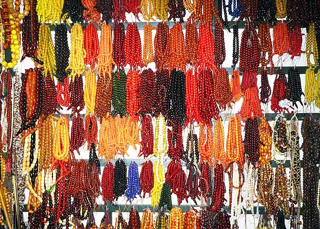 Traditional, handmade komboloi, or worry beads, are a constant for many Greek males. The komboloi have no religious significance, but are used to reduce tension and stress.