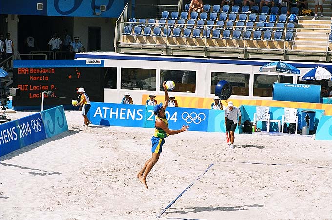 Beach volleyball quickly became one of the more popular Olympic sports in Athens.