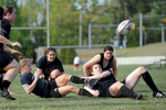 The Elon Women's Club Rugby team practices on south campus.