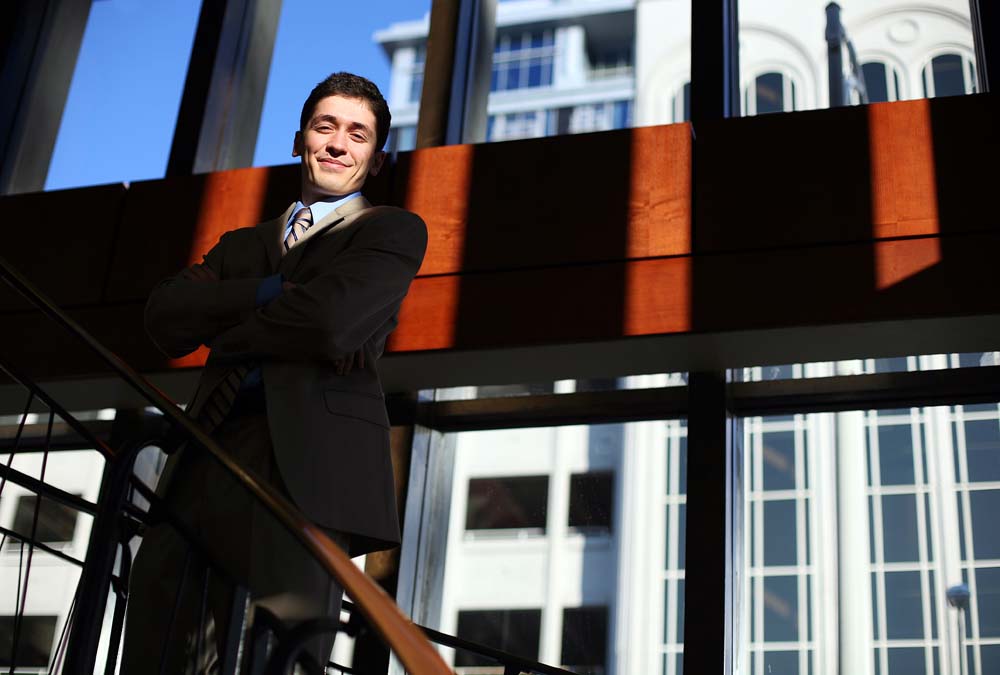 An Elon University School of Law student poses for a portrait.