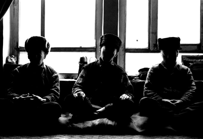 Ethnic Pamiris from the Badakhshan province in the northeasternmost corner of Afghanistan wait in a government guest house for their requests to the government to be met. The delegation of six men waited in Kabul for two months to meet with the president after travelling 27 days to the capitol from their remote village.  It takes a minimum 12 day walk along rugged mountain trails just to get to a dirt road from the village.   