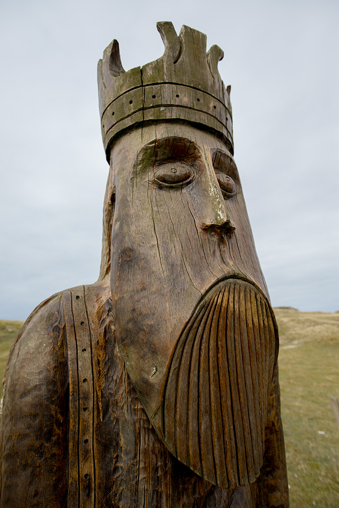 Statue of one of the famous Uig chessmen, at Uig.