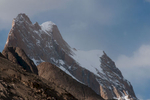 The summit peering over an intervening ridge, from Paiju in the Braldu valleyNikon D300, 180mm