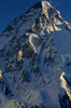 Telephoto from Concordia of the entire south face of the mountain rising above base camp.Nikon F5, 180mm