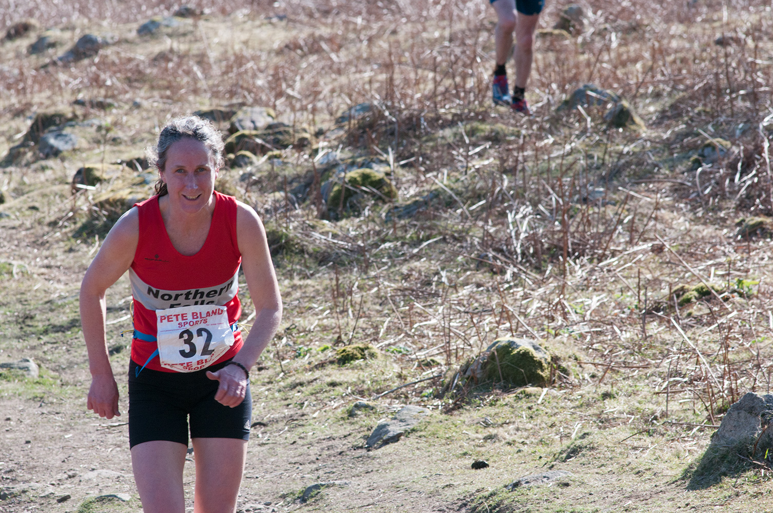 Natalie Hawkrigg of Northern Fells Running Club. This is a 10.6Km race from the Strands Inn, Nether Wasdale, Cumbria. The 2016 race was held on 19th March.