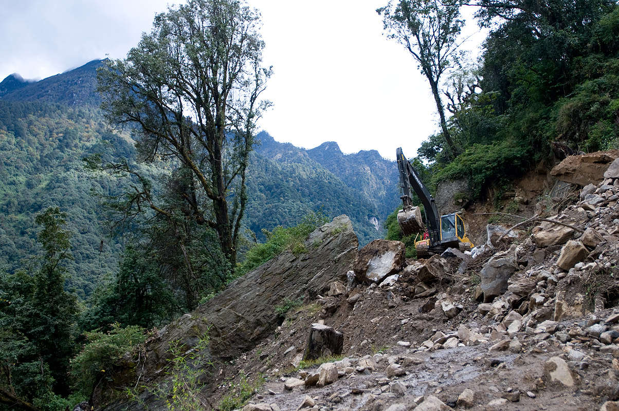 This picture clearly shows why infrastructure projects like roads in Bhutan are slow to complete!Nikon D300, 17-35mm