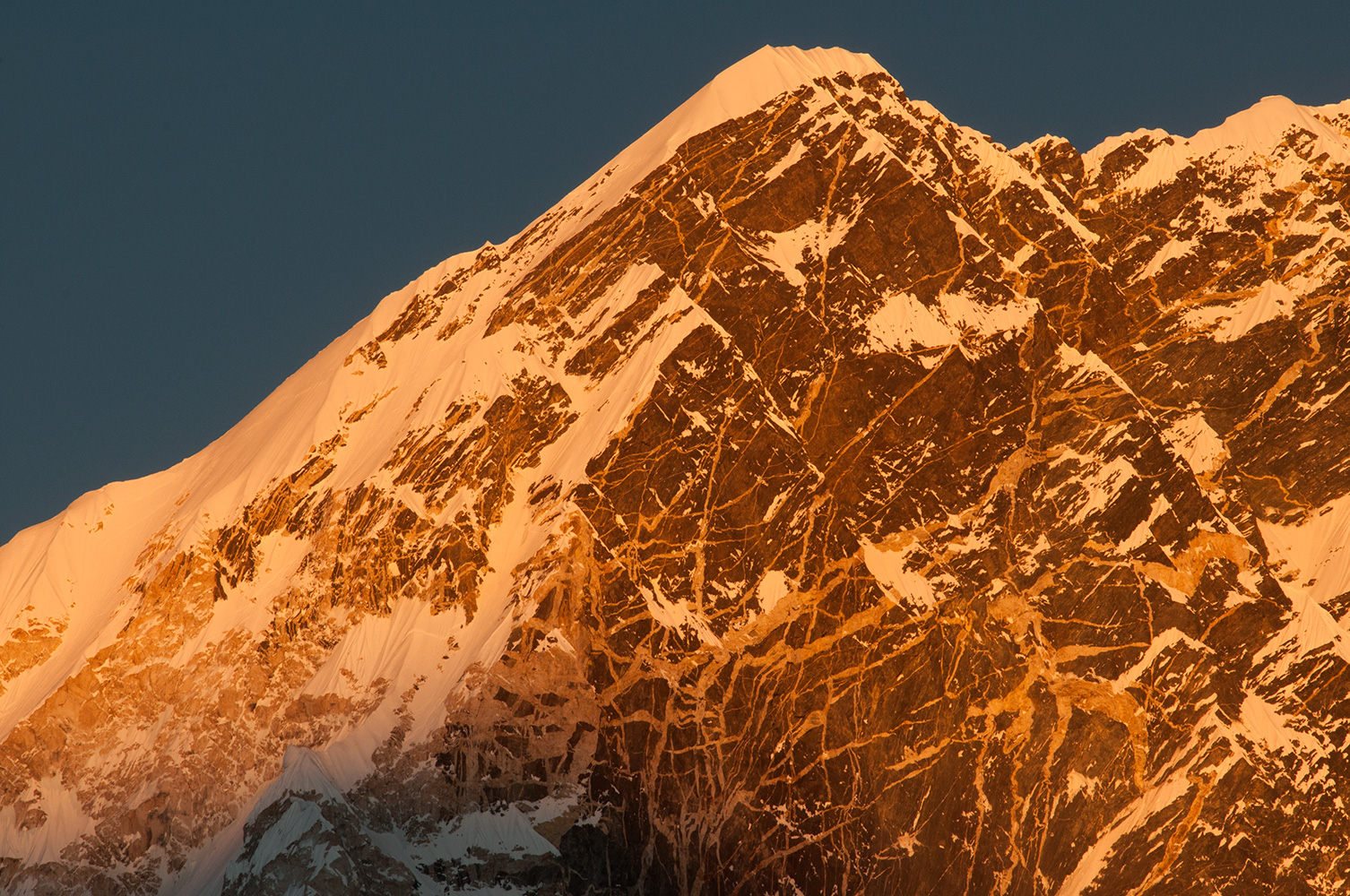 The summit at sunset from Kala PattarNikon D300, 180mm