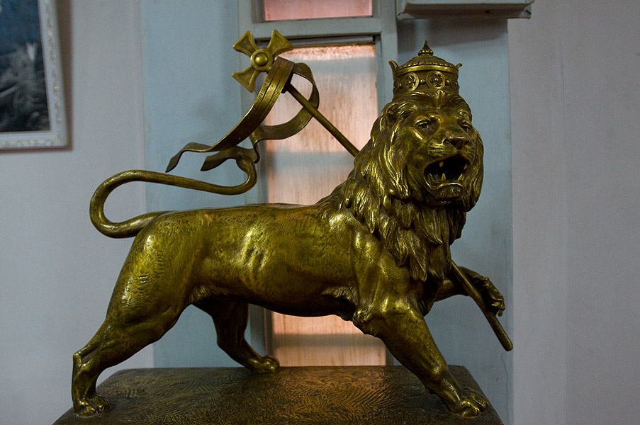 The Lion of Judah.Statue belonging to Haile Selassie, nw in the National Museum, Addis Ababa