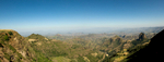 A stitched panorama of four images, taken from the road between Debark and Sankaber Camp