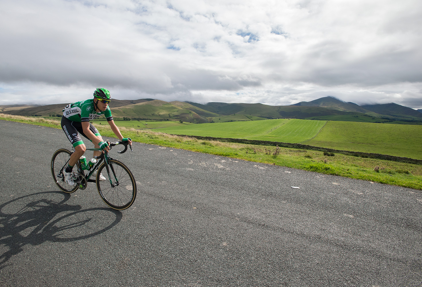 Miguel Angel BENITO DIEZ of team Caja Rural on Caldbeck Commons in Cumbria during Stage 2
