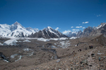 A view back down the Baltoro to the Trangos etc, and up the tributary Yermenandu glacier to Masherbrum