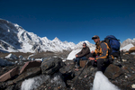 Kristof Kinget & Caroline Mattelaer with Masherbrum beyond. Taken near Goro on the hike up to Concordia