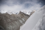 Tricky ground on the approach to Concordia on our return from Broad Peak base camp. Gasherbrum IV above.