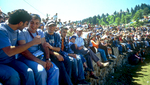 Crowds watching the bull-wrestling during the annual Kafkasor FestivalNikon F5, 17-35mm, Fuji Velvia 100