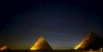 The pyramids at Giza after nightfallNikon F5, 17-35mm, Fuji Velvia 100