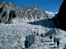 Travelling from the Karumbar pass to Chilinji in the upper Ishkoman, this glacier has to be crossed.Bronica ETRSi, 75mm, Fuji Velvia
