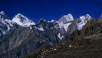 A telephoto of the summits of Pt 6177 and Garmush (6244m) looking west from the Chillinji AnBronica ETRS, 150mm, Fuji RVP
