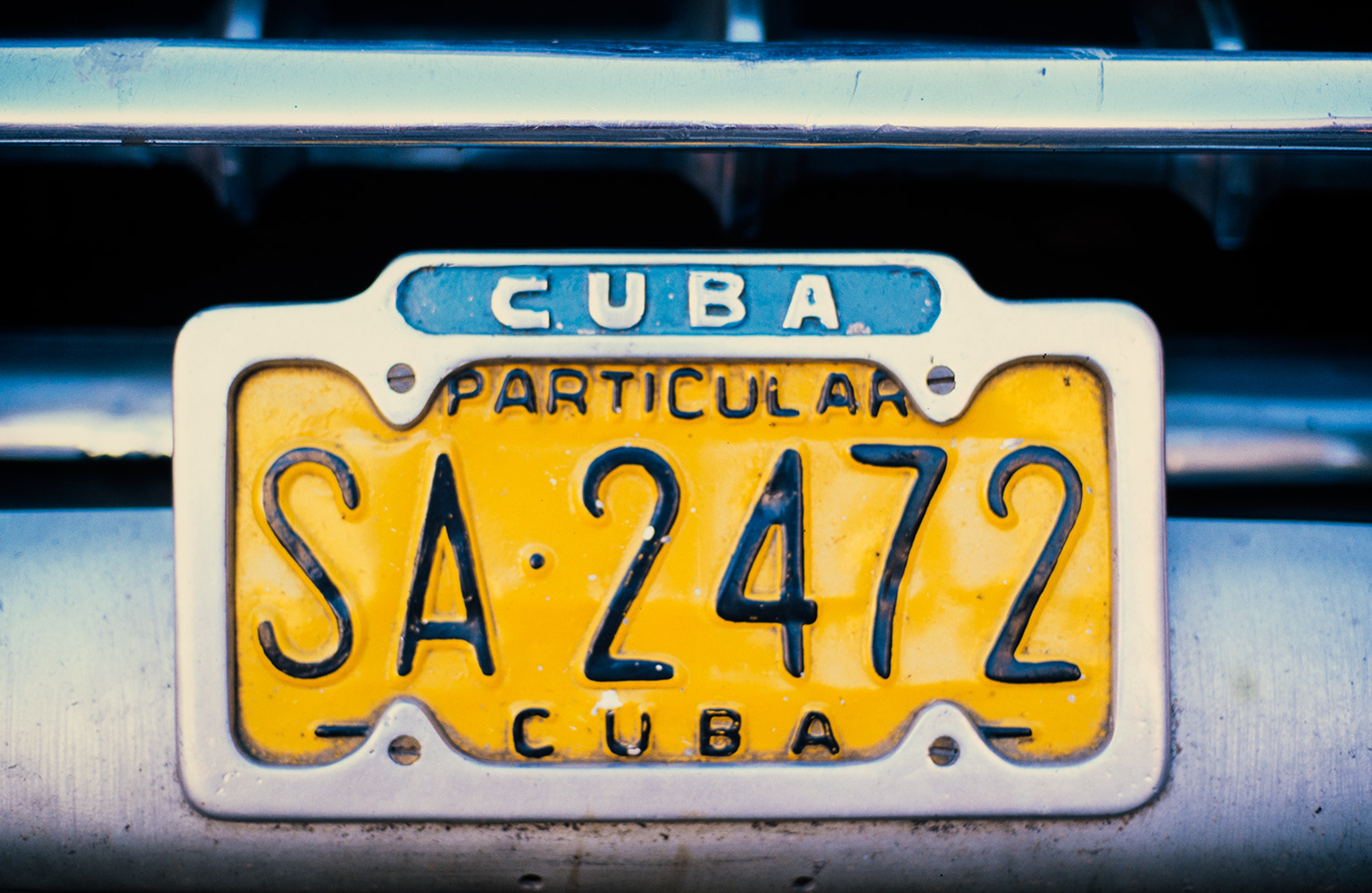 Car registration plate, havana