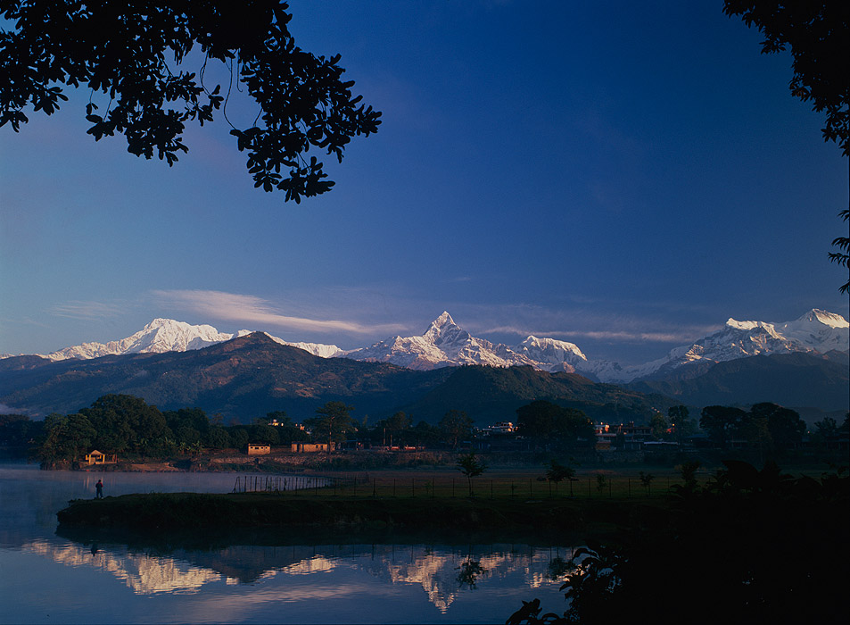 Seen across Phewa Tal from the Fishtail LodgeProject VeronicaMedium format images re-scanned in a professional glass film- holder with my Nikon Coolscan 9000 and Silverfast 8 software. These images display larger on the site - enjoy!Bronica ETRSi, 50mm, Fuji Velvia
