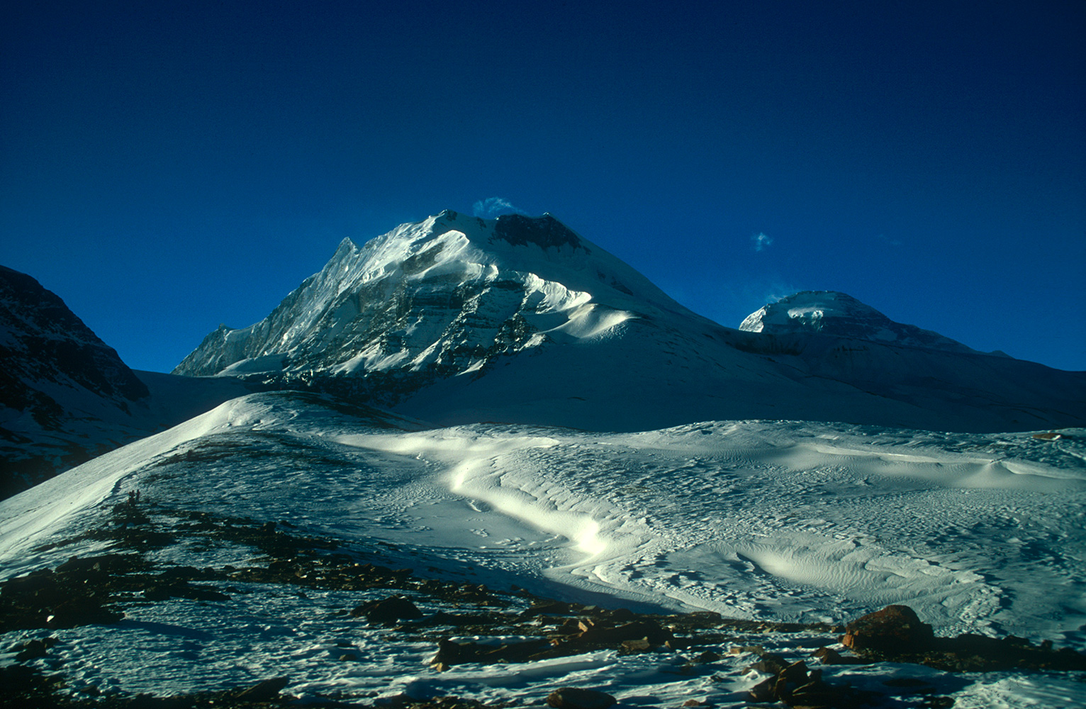 The north face, from the top of Hidden Valley. French Pass is at the far right of this shot.Nikon FM2, 24mm, Fuji Velvia
