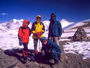 Nats Hawkrigg, Colin Wells, Rob Riddell & Steve Razzetti on French Pass in December 1998Bronica ETRSi, 50mm, Fuji Velvia