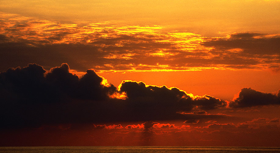 Sunset from the coast, east of GirasunNikon F5, 180mm, Fuji Velvia 100
