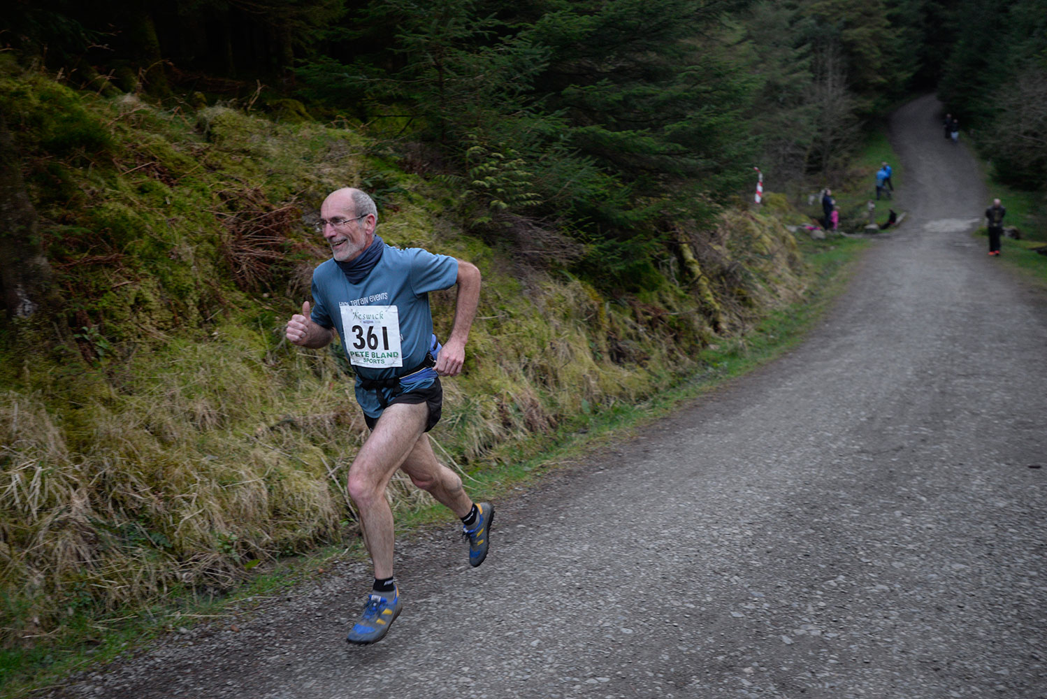 This short (4km / 2.5 mile) but brutal fell race starts from Revelin Moss in Whinlatter Forest Park, near Keswick, Cumbria. This is Phil Pearson of Northern Fells Running club nearing the finish.