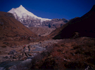 Seen leaving Jangothang for the ascent of the Nyele La on the way to LayaBronica ETRSi, 50mm, Fuji Velvia