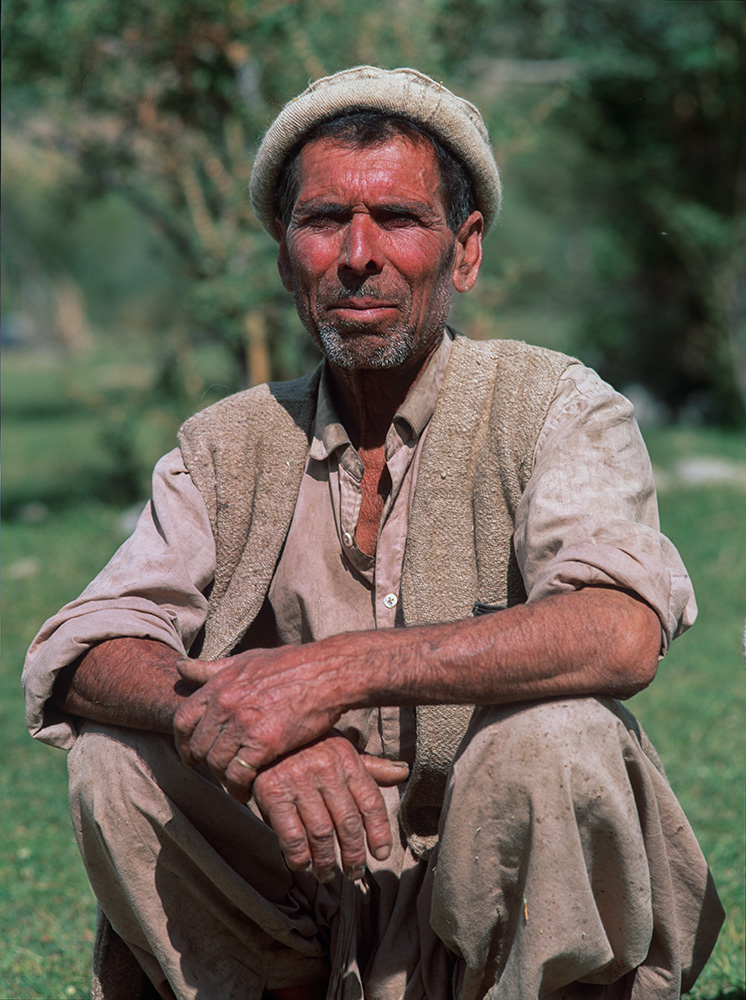A Wakhi from the village of Lasht in the Yarkhun valley. The people of upper Chitral - Yarkhun and Boroghil - are Wakhis. Taking their name from their ancestral homeland (the Wakhan, in Afghanistan), they speak the Wakhi language and are Ishmaili Moslems (followers of the Agha Khan).NWFP, Pakistan.Canon EOS 500, 50mm, Fuji Velvia