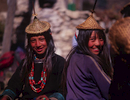 Laya women are unique in Bhutan in that they wear their hair long. They also wear distinctive dress made of yake hair and sheeps wool, topped with a conical bamboo hat. These hats are associated with fertility.Bronica ETRSi, 75mm, Fuji Velvia