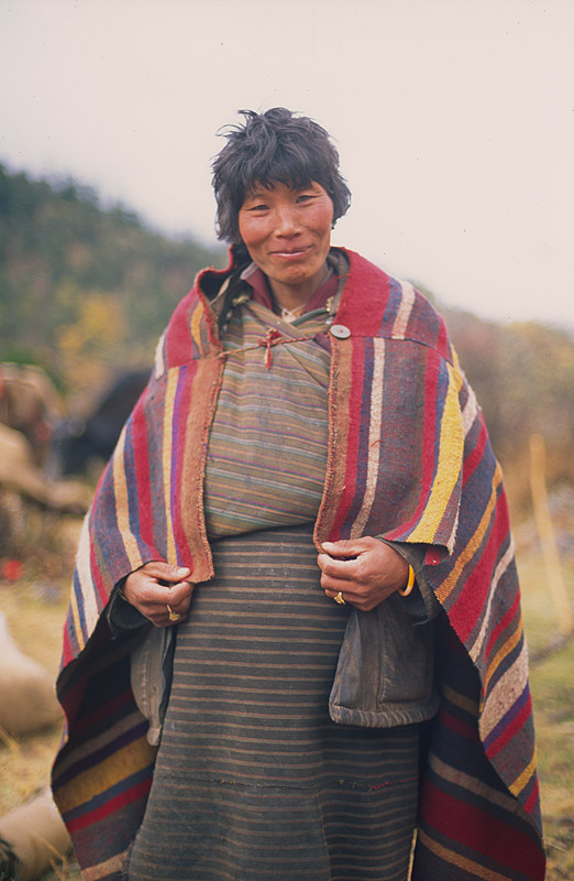 Woman at this village below Thanza in the Mo Chhu valley. Altitude is 3700mNikon FM2, 50mm, Fuji Velvia