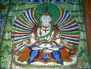 Villages in Nupri (the Buddhist upper reaches of the Buri Gandaki valley) have elaborate entrance chortens, and this is a detail of the mural in the archway under the one at Lho.
