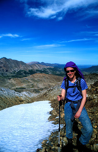 Approaching the summit of an un-named peak in this range, with the Dientes de Navarino and the southern part of Isla Navarino beyond.Nikon FM2, 24mm, Fuji Velvia