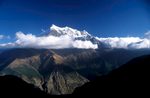 From Yak Karka, below the Damphus Pass, with the Kali Gandaki valley way below in the foreground.Nikon FM2, 24mm, Fuji Velvia