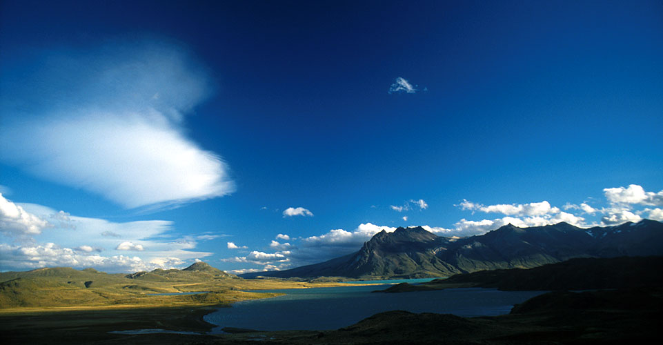 A panorama from Cerro Leon, a small peak near Estancia La Oriental.Nikon FM2, 24mm, Fuji Velvia