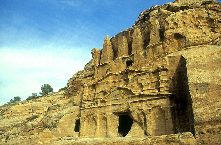 The {quote}Obelisk Tomb{quote}  in the Wadi Musa or {quote}Siq{quote}Nikon F5, 17-35mm, Fuji Velvia 100