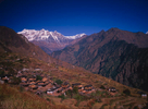 In the Myagdi Kola valley, central Nepal. Taken during a trek around Dhaulagiri, with the Gurja Himal and Dhaulagiri 2 on the horizon.Project VeronicaMedium format images scanned in a professional glass film- holder with my Nikon Coolscan 9000 and Silverfast 8 software. These images display larger on the site - enjoy!Bronica ETRSi, 50mm, Fuji RVP