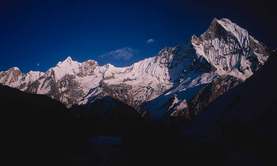 Afternoon light, from the Annapurna SanctuaryProject VeronicaMedium format images re-scanned in a professional glass film- holder with my Nikon Coolscan 9000 and Silverfast 8 software. These images display larger on the site - enjoy!Bronica ETRSi, 150mm, Fuji Velvia