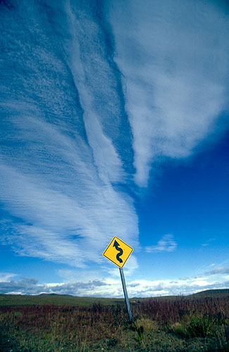 Road sign on the Patagonia HighwayNikon FM2, 24mm, Fuji Velvia