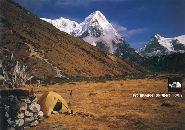Ramze - the base-camp for the south face of Kangchendzonga in Eastern NepalFront cover of The North Face's equipment brochure, 1995Bronica ETRS, 50mm, Fuji Velvia