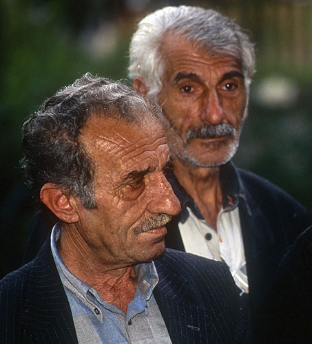 Members of the Pontic Greek community. Today, there are - miraculously - still Greeks living here, after what went on at the end of the first World War and all its horrors. Read {quote}Birds Without Wings{quote} by Louis de Bernieres to find out more!Nikon F5, 17-35mm, Fuji Velvia 100