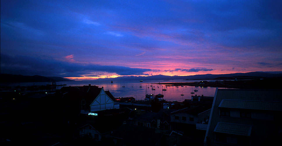 Ushuaia is not far enough south to be included in the lands of the midnight sun, but stay out much after midnight in high summer and this is the sky that you will stagger home underNikon FM2, 24mm, Fuji Velvia