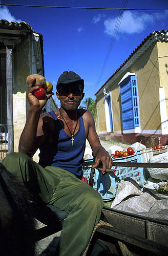 Farmers from nearby bring their produce to town by horse and cart, selling directly to families in their homes.Nikon FM2, 24mm, Fuji Velvia