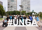 On 16 September 2023, UNICEF’s Youth Advocates pose with the #UNGA on the Esplanade at UN Headquarters in New York.