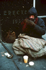 Homeless panhandler outside of Bloomingdales in New York.©'88 Andrew Holbrooke/Sipa Press