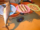 A shark is on display along with other fish in Gukje Market in Busan, South Korea.