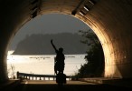Reid McCord reaches the light at the end of the tunnel while riding on the island of Shikoku.