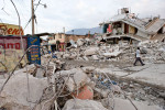 Three weeks after the January 12th earthquake, the streets of downtown Port-au-Prince are still strewn with debris.   © Habitat for Humanity International/Ezra Millstein