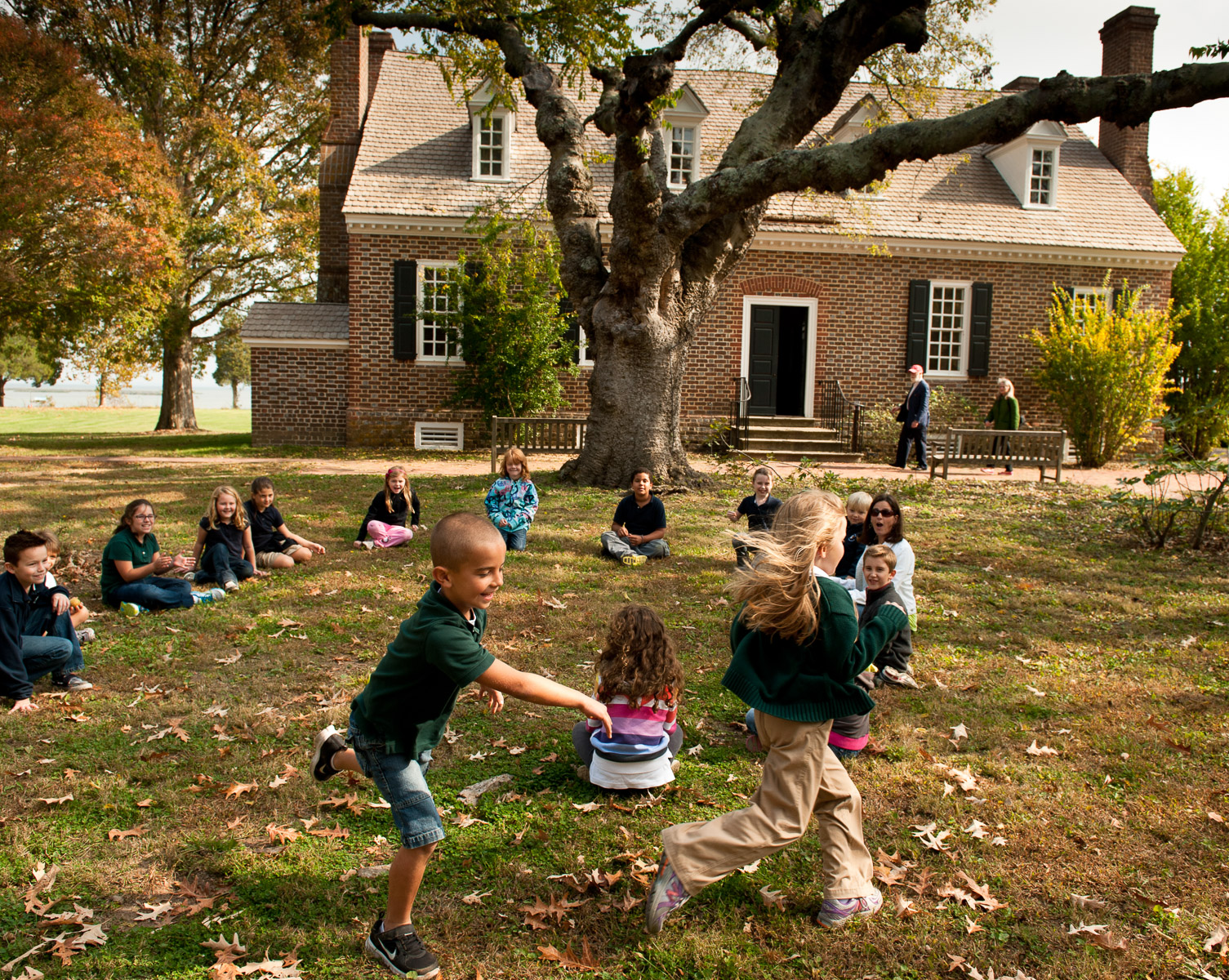 Children from Fredericksburg Christian School visit George Washington’s Birthplace National Monument in Colonial, Virginia. There is a 1930’s reproduction of the original house at the site which burned down in 1792. October 25, 2012. Vanessa Vick for The New York Times